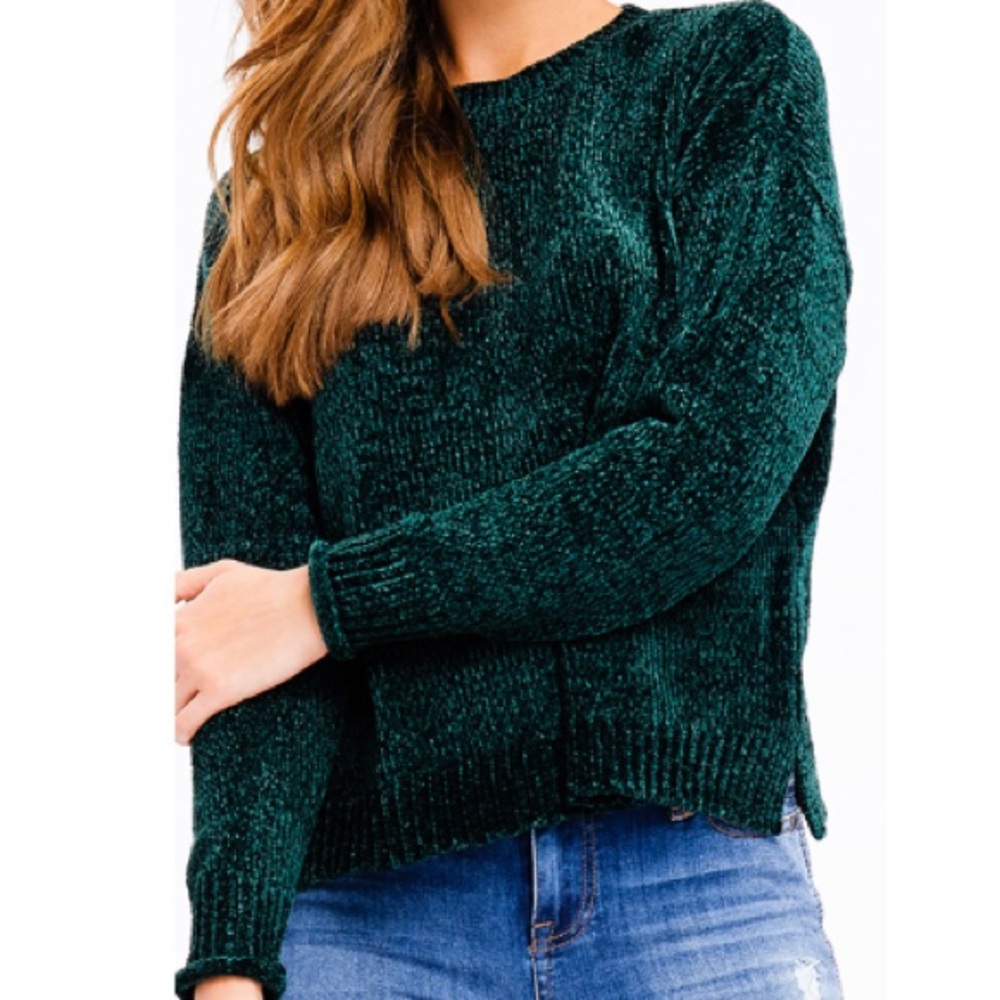 ‼️Chenille Dolman Cropped Sweater